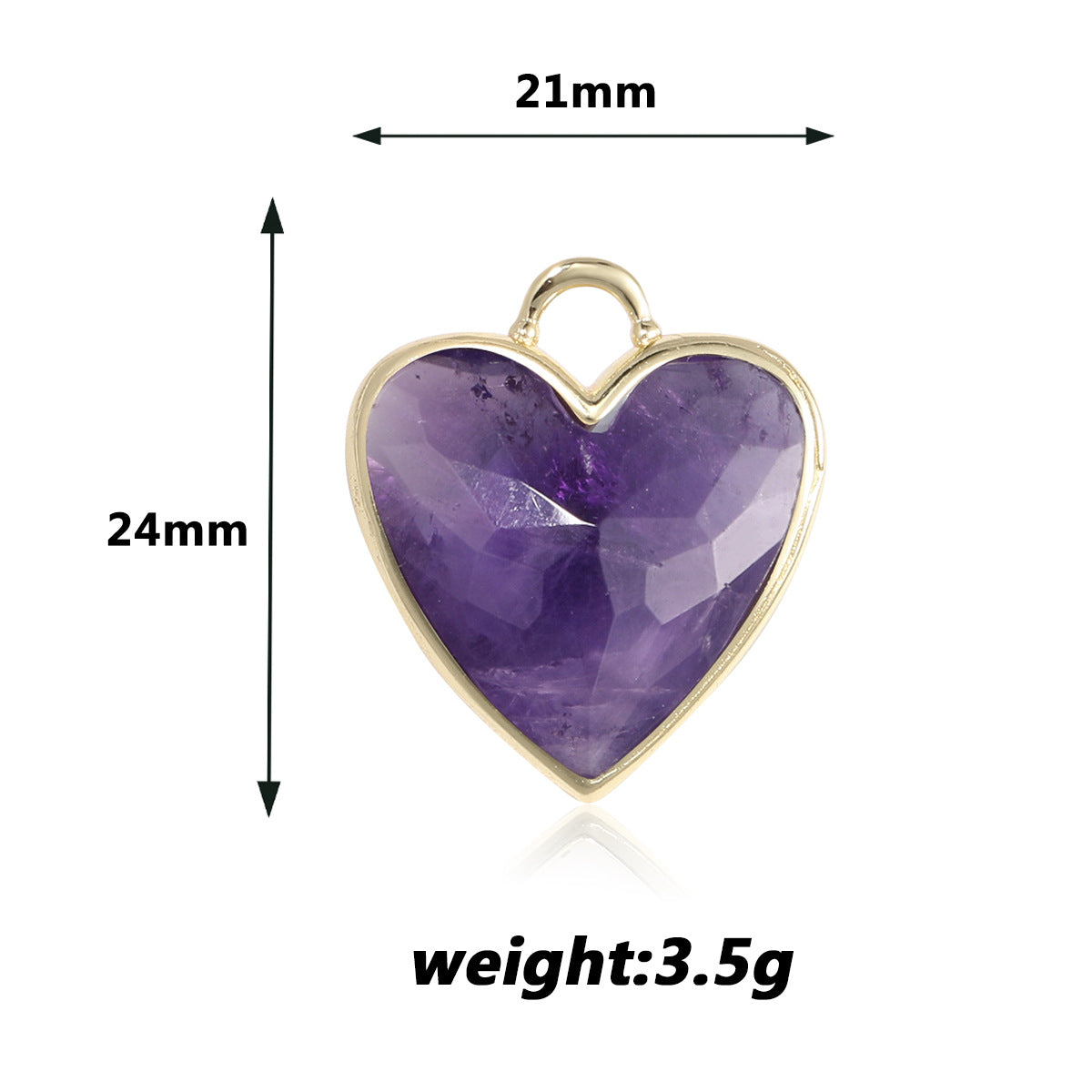 Beautiful Gemstone Amethyst Pendant Gemstone Heart Pendant for Necklace Making