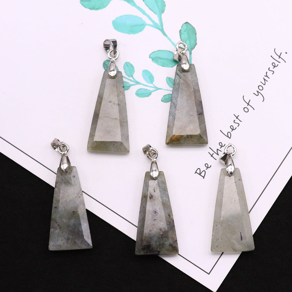 Wholesale Geometric Trapezoid Gemstone Crystal Pendant Charm Fashion Jewelry Accessories