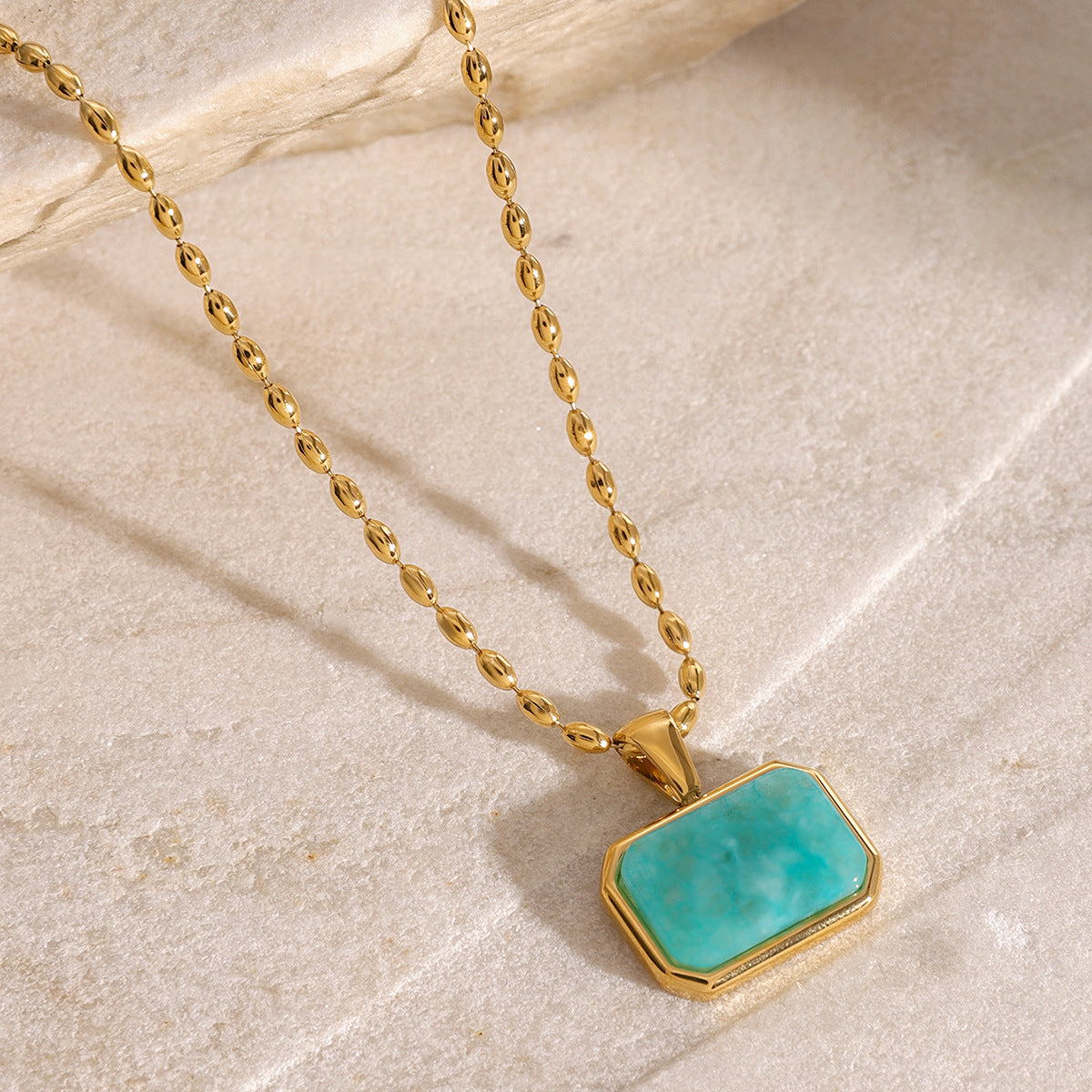 【GIRAFFE®】Amazonite Tiger eye Lapis lazuli Green jade Necklace,Minimalist Gemstone necklace