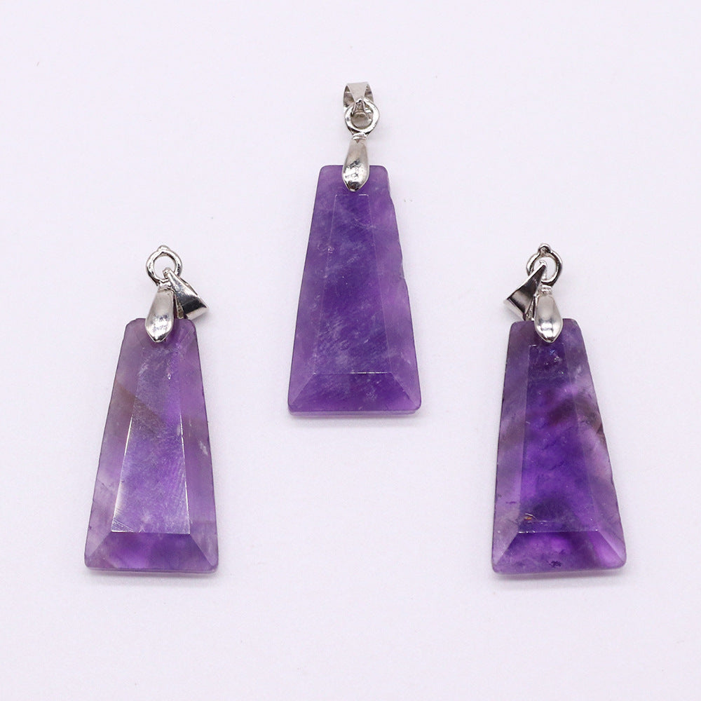 Wholesale Geometric Trapezoid Gemstone Crystal Pendant Charm Fashion Jewelry Accessories