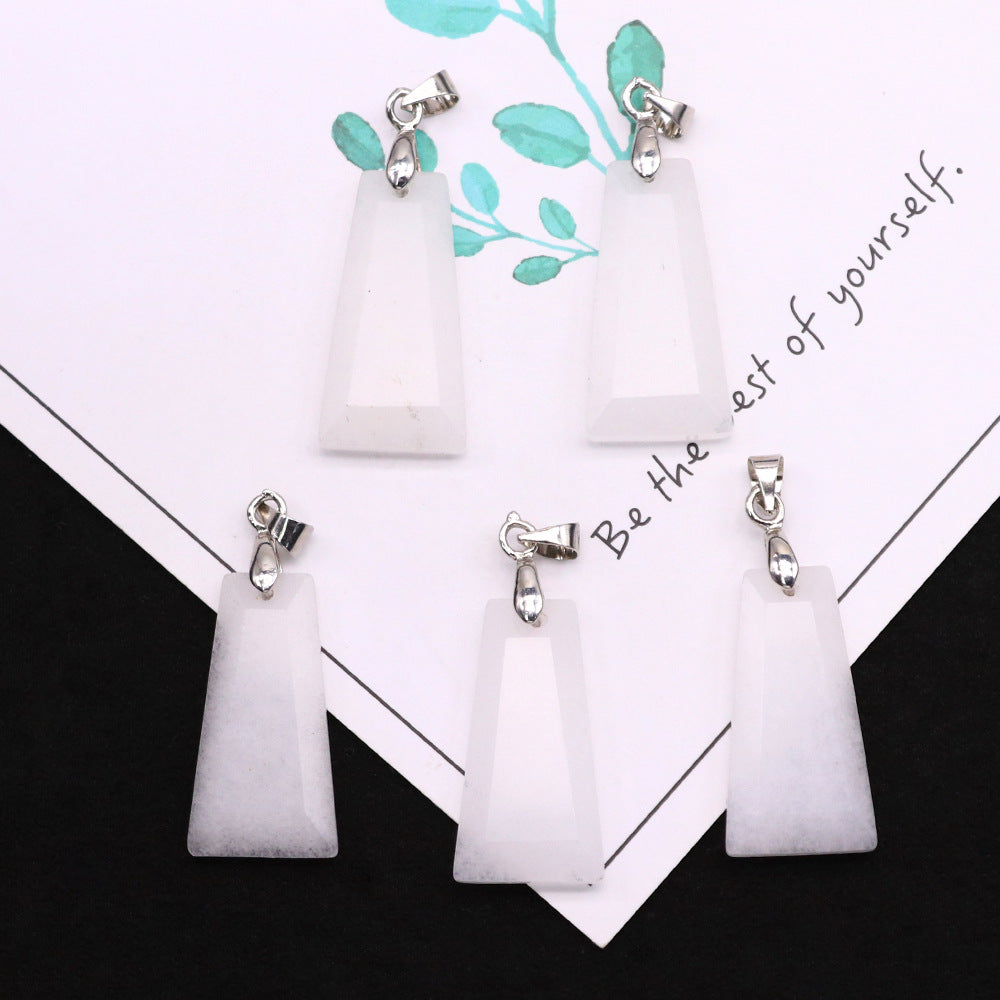 Wholesale Geometric Trapezoid Gemstone Crystal Pendant Charm Fashion Jewelry Accessories