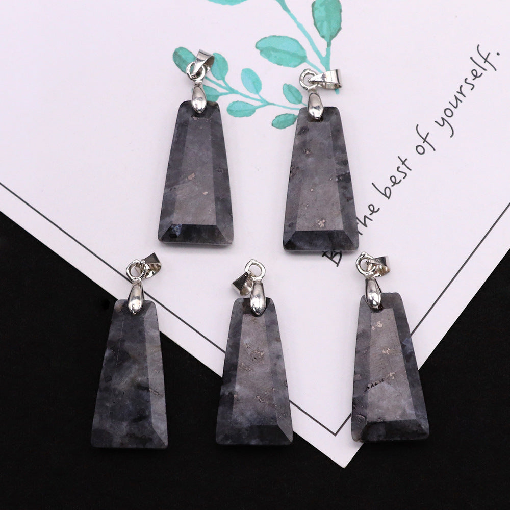 Wholesale Geometric Trapezoid Gemstone Crystal Pendant Charm Fashion Jewelry Accessories