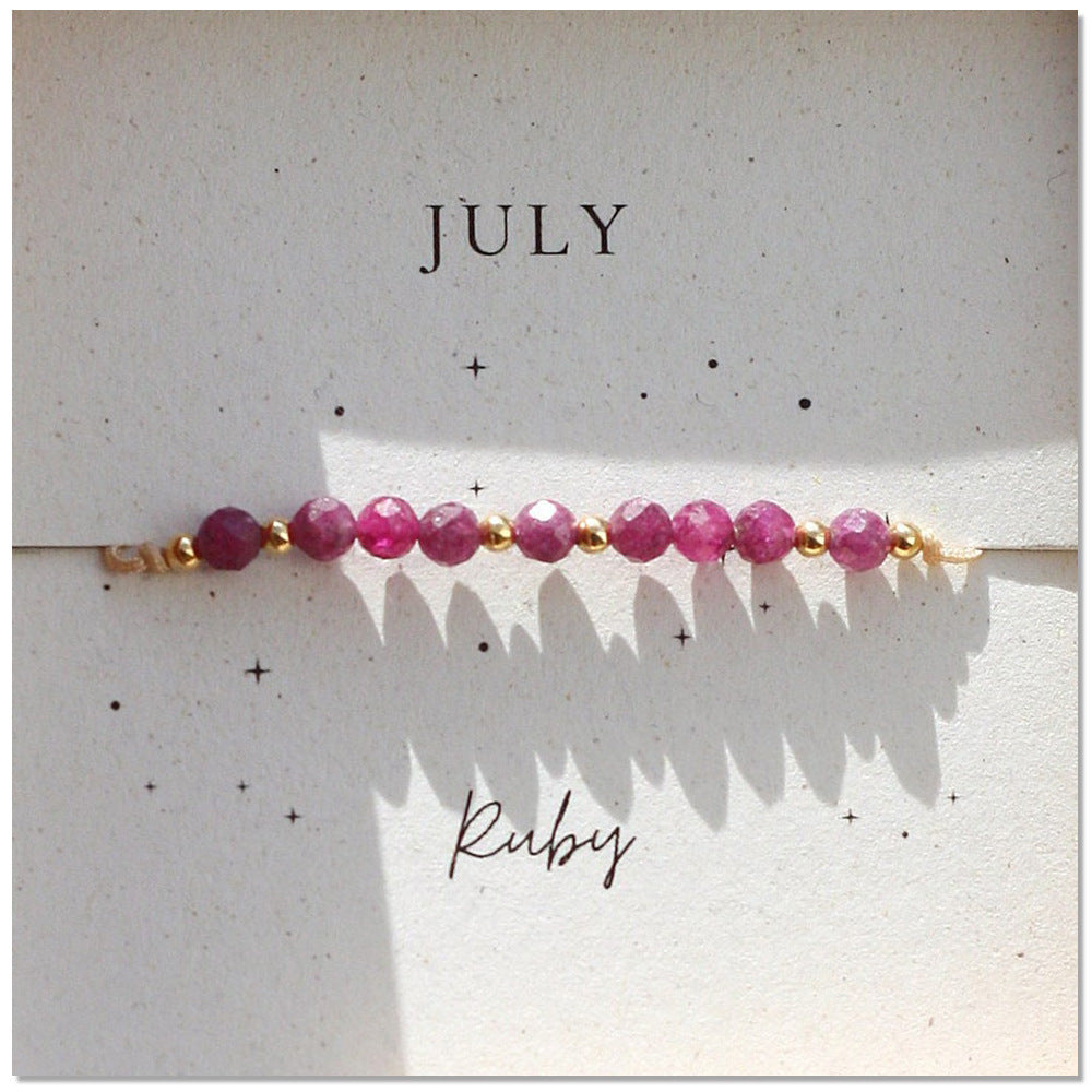 Natural Gemstone Crystal Bracelet Healing Spiritual Ruby Bracelet Adjustable