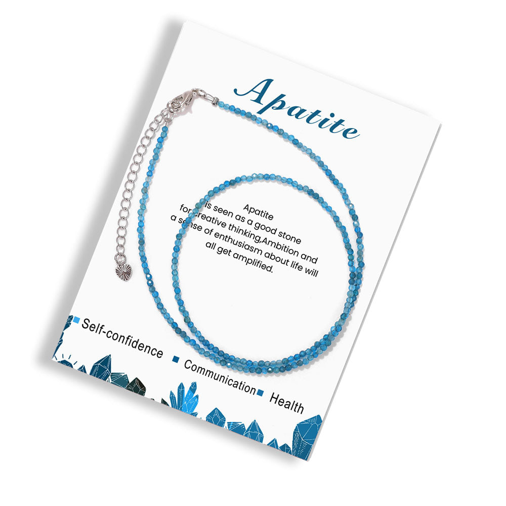 Natural Gemstone Necklace, Faceted Cube, 2-2.5mm, Mother's Clasp, Simple Style