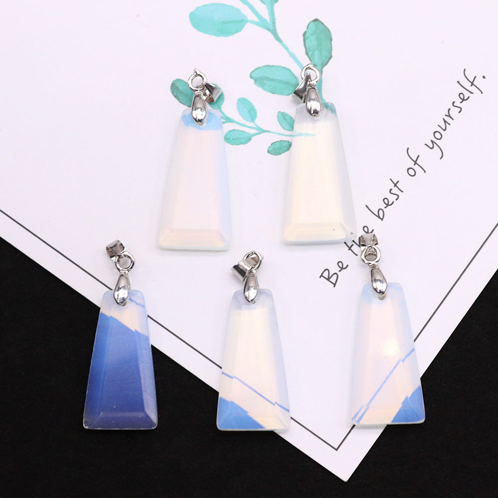 Wholesale Geometric Trapezoid Gemstone Crystal Pendant Charm Fashion Jewelry Accessories