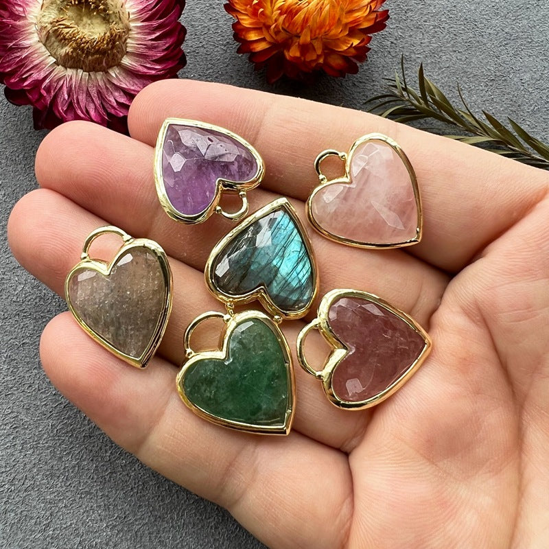 Beautiful Gemstone Amethyst Pendant Gemstone Heart Pendant for Necklace Making