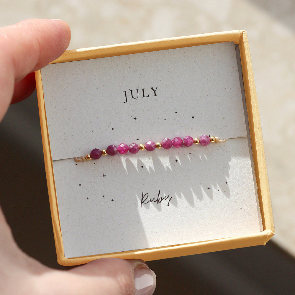 Natural Gemstone Crystal Bracelet Healing Spiritual Ruby Bracelet Adjustable