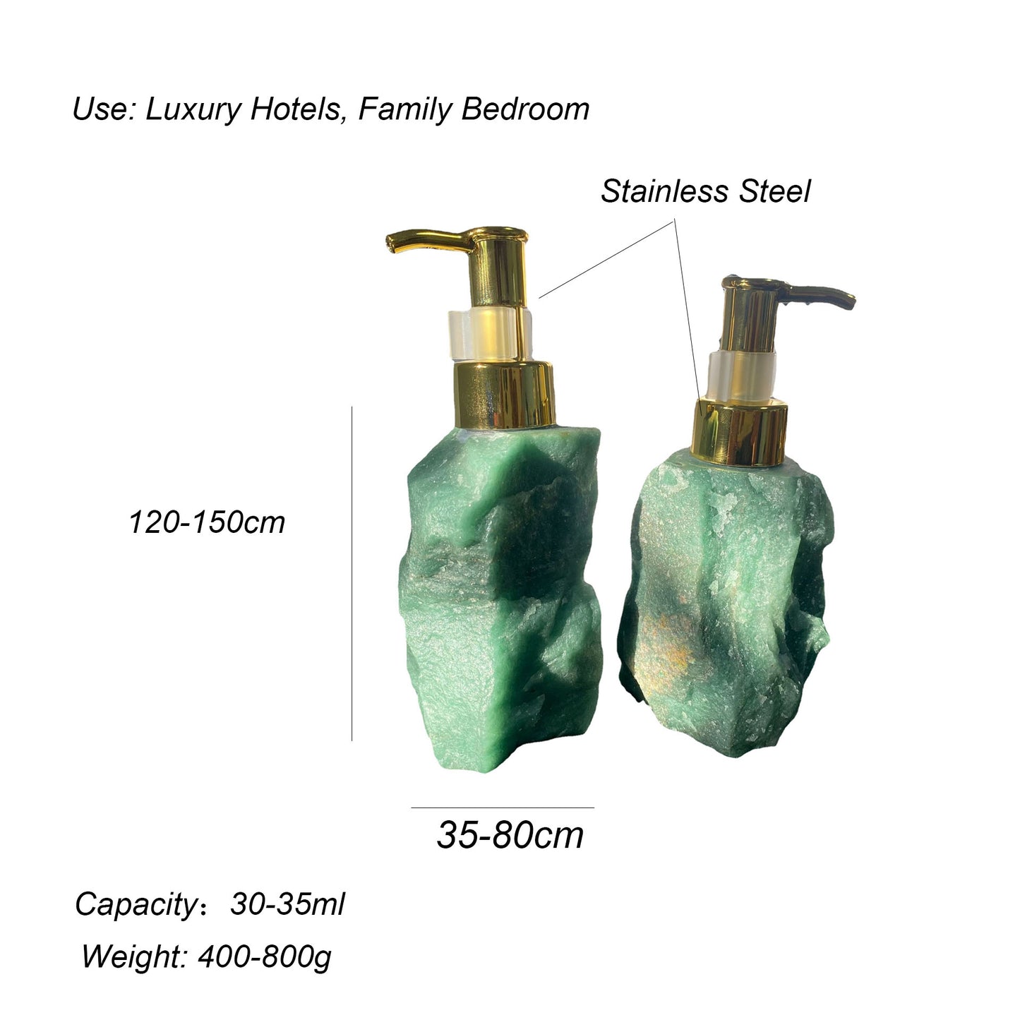 1Pcs Raw Stone  Perfume Bottles  Dispense Shower Gel Original Stone Crystal Press Bottle