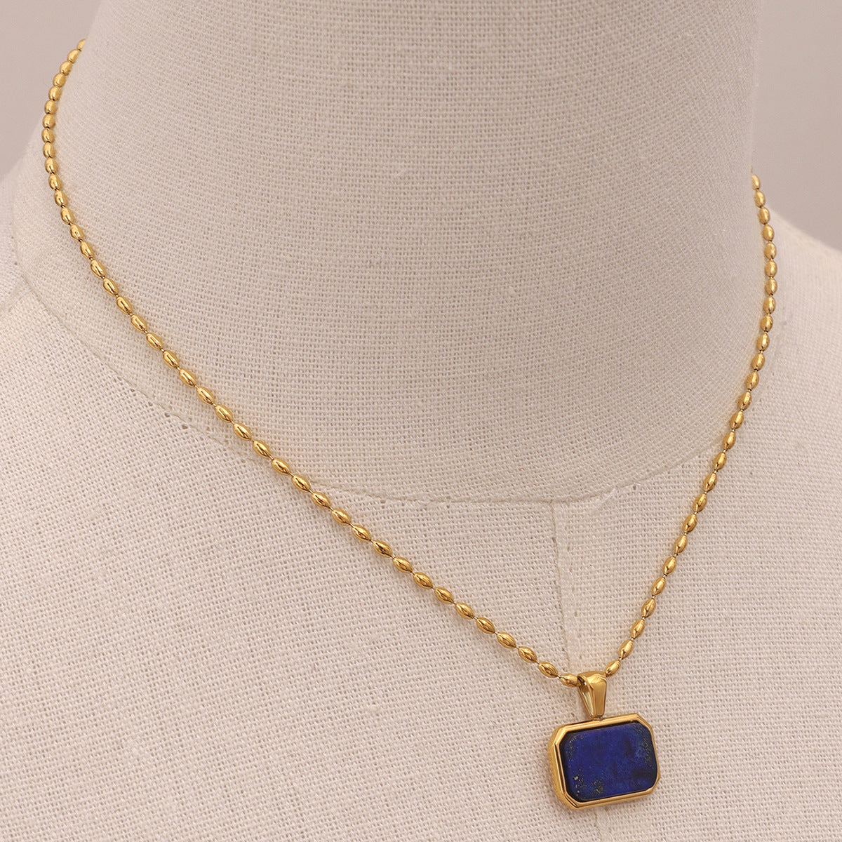 【GIRAFFE®】Amazonite Tiger eye Lapis lazuli Green jade Necklace,Minimalist Gemstone necklace