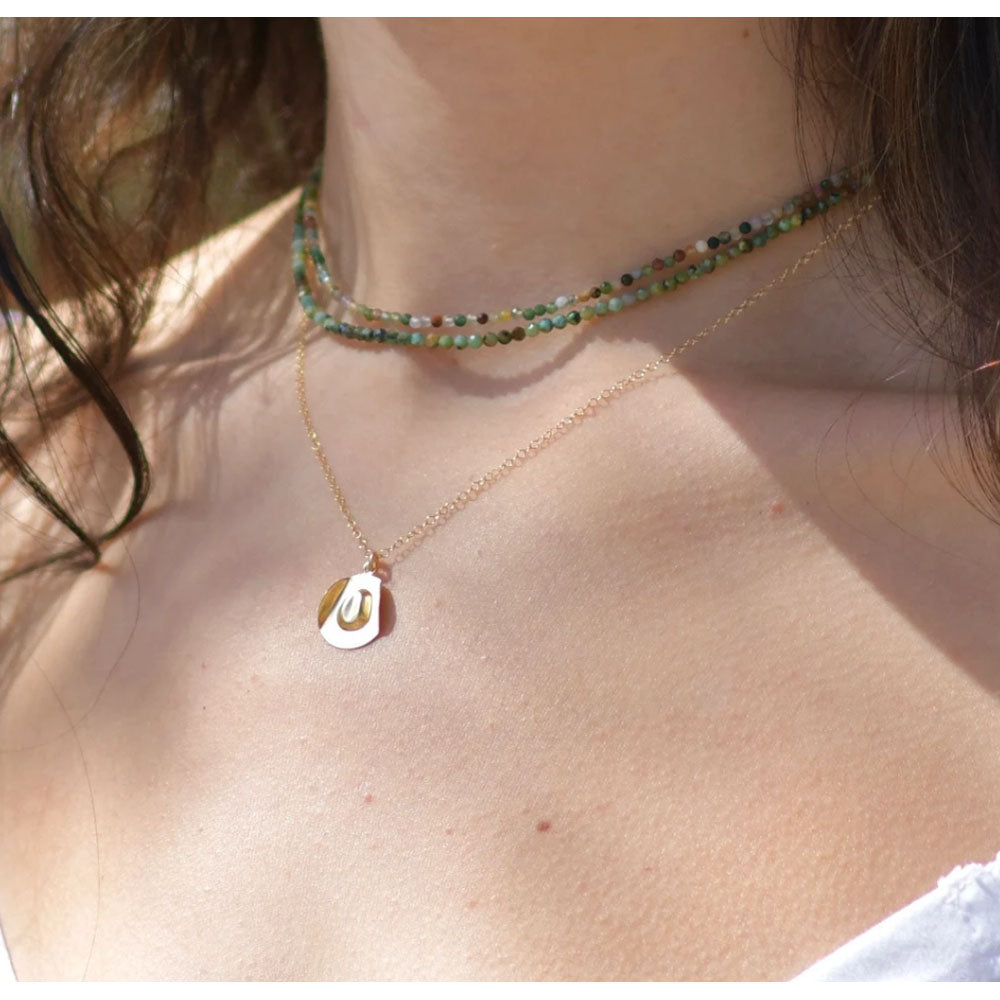 Natural Gemstone Necklace, Faceted Cube, 2-2.5mm, Mother's Clasp, Simple Style