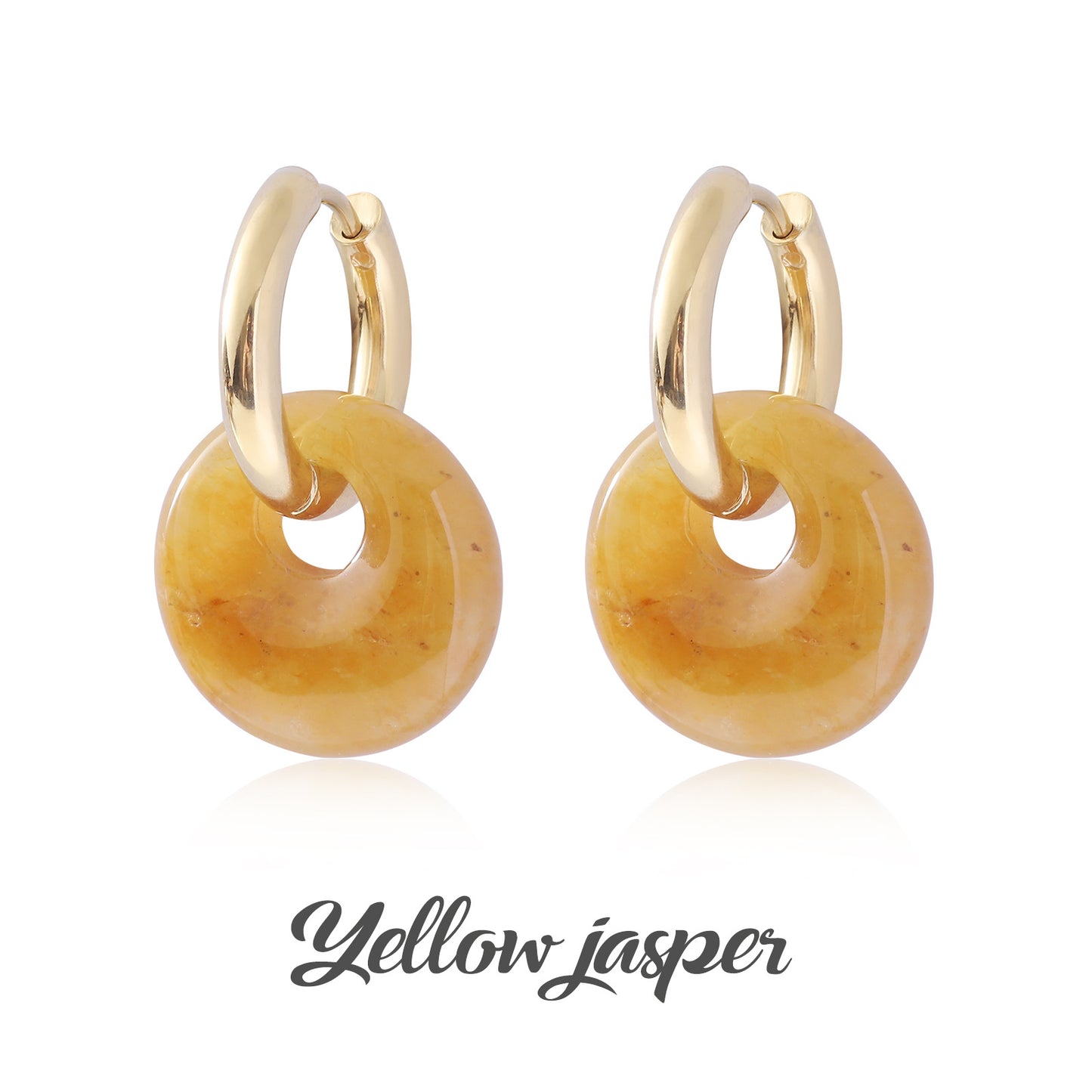 Donut Earrings Buckle Earrings Gold  Amethyst Earrings Rose Quartz Earrings Stainless Steel Double Circle