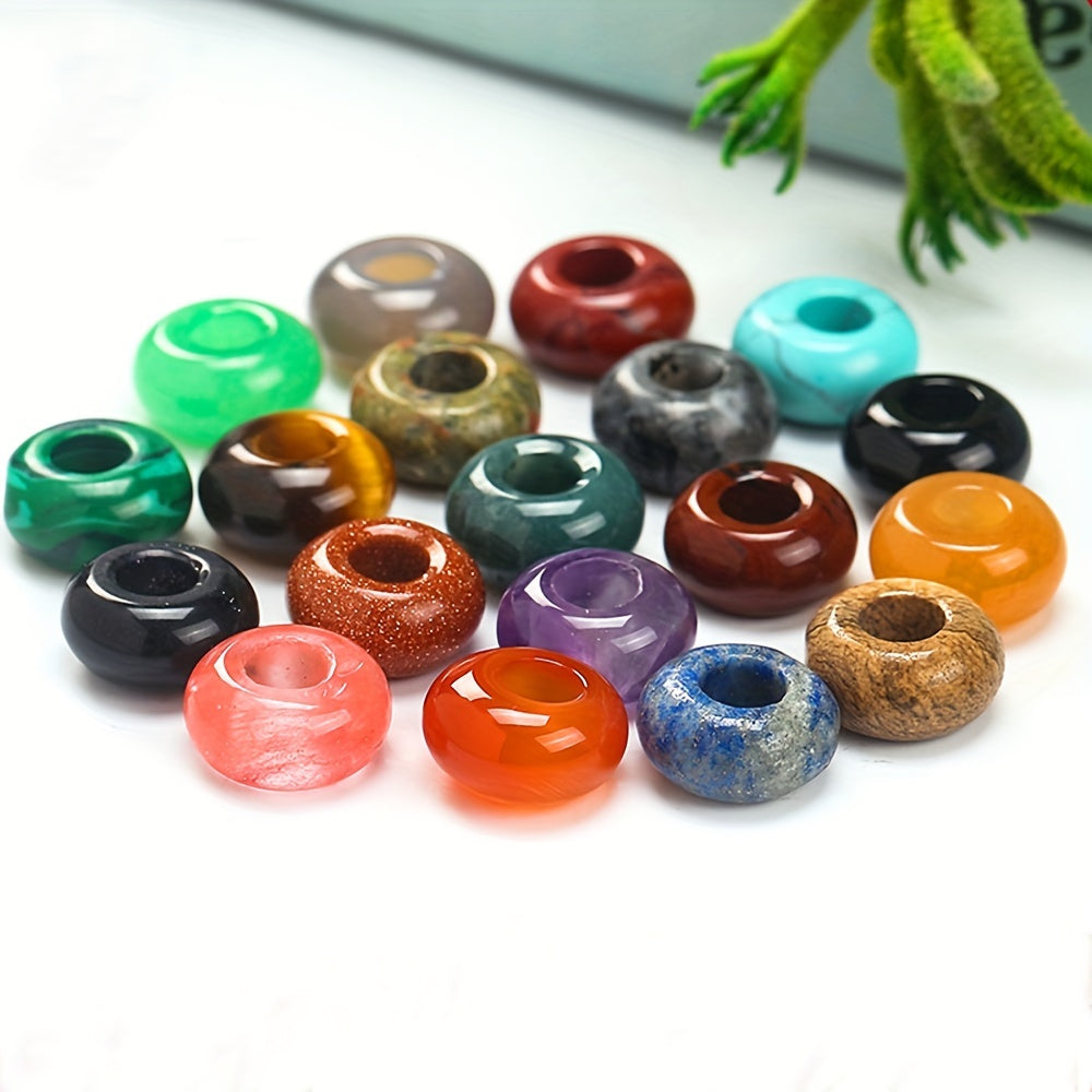 50pcs Natural Stone Rondelle Beads ﻿ Versatile Gemstone Accessories Handmade-Jewelry
