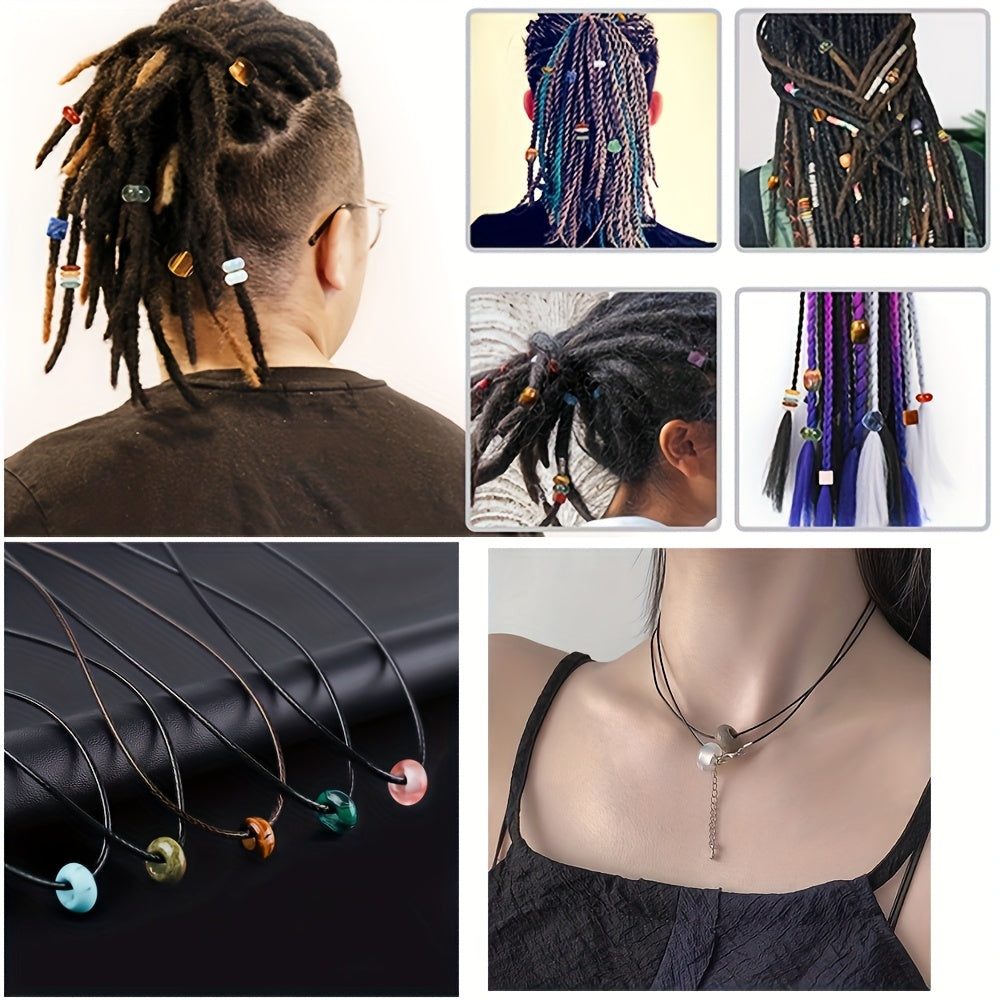 50pcs Natural Stone Rondelle Beads ﻿ Versatile Gemstone Accessories Handmade-Jewelry