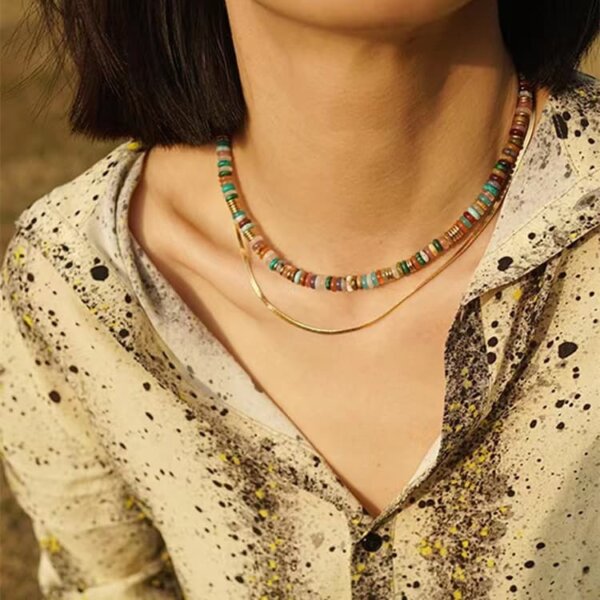 semi-precious Boho Necklace & Bracelet Unique Jewelry set for women