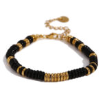 Bohemian Natural Stone Bracelet 18k Gold Plated Stainless Steel Chain