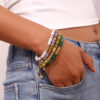 Bohemian Natural Stone Bracelet 18k Gold Plated Stainless Steel Chain