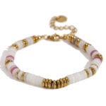 Bohemian Natural Stone Bracelet 18k Gold Plated Stainless Steel Chain