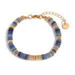 Bohemian Natural Stone Bracelet 18k Gold Plated Stainless Steel Chain
