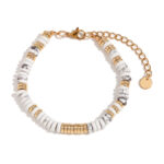 Bohemian Natural Stone Bracelet 18k Gold Plated Stainless Steel Chain