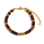 Bohemian Natural Stone Bracelet 18k Gold Plated Stainless Steel Chain