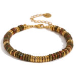 Bohemian Natural Stone Bracelet 18k Gold Plated Stainless Steel Chain