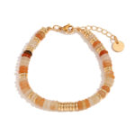 Bohemian Natural Stone Bracelet 18k Gold Plated Stainless Steel Chain