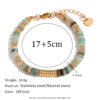 Bohemian Natural Stone Bracelet 18k Gold Plated Stainless Steel Chain