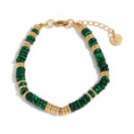 Bohemian Natural Stone Bracelet 18k Gold Plated Stainless Steel Chain