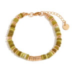 Bohemian Natural Stone Bracelet 18k Gold Plated Stainless Steel Chain