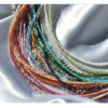 2MM Tiny Faceted Gemstone Beaded Necklace