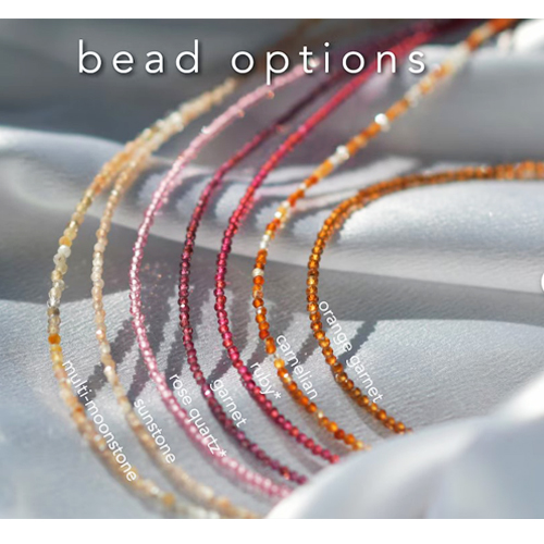2MM Tiny Faceted Gemstone Beaded Necklace