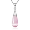 Rain Drop Cat's Eye Moonstone Pendant Necklace