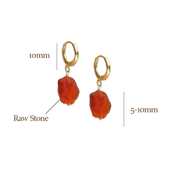 Rough Gemstone Earrings Handmade Raw Crystal Dangle Elegant