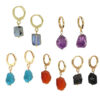Rough Gemstone Earrings Handmade Raw Crystal Dangle Elegant