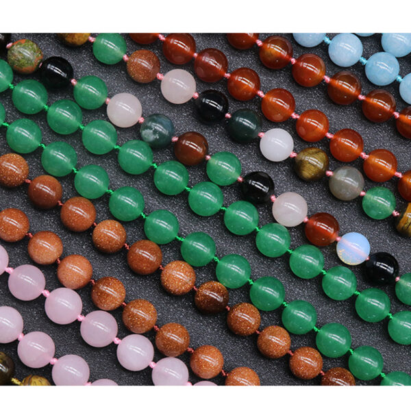 12mm Natural Stone Crystal Agate Jade Round Bead Necklace