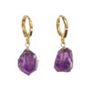 Rough Gemstone Earrings Handmade Raw Crystal Dangle Elegant