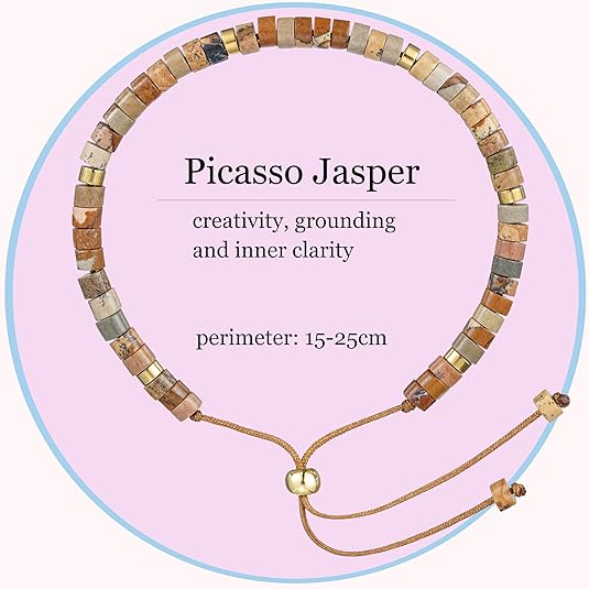 Boho Natural Stone Bracelet Beaded Chakra Bracelet Crystal Energy Rope Bracelet Adjustable Unisex Handmade Bracelet Healing Crystals