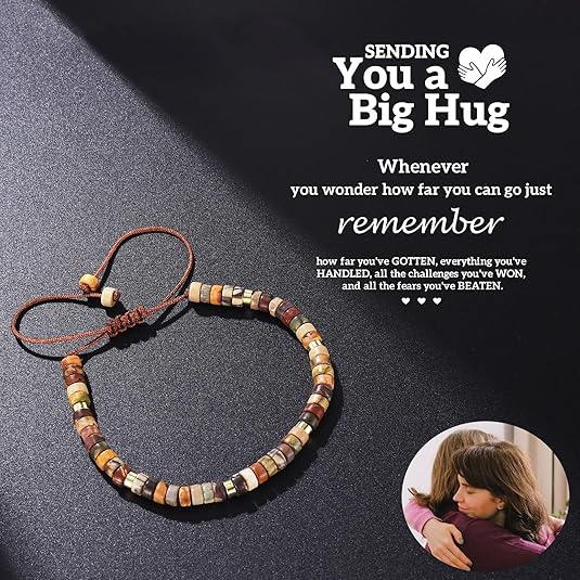 Boho Natural Stone Bracelet Beaded Chakra Bracelet Crystal Energy Rope Bracelet Adjustable Unisex Handmade Bracelet Healing Crystals