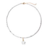 New Design Gold Plated 3mm Faceted Stone Beaded Necklace Five-Pointed Star Pendant Necklace Amethyst Necklace