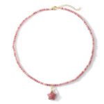 New Design Gold Plated 3mm Faceted Stone Beaded Necklace Five-Pointed Star Pendant Necklace Amethyst Necklace