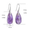 Natural gemstone amazon stone droplet teardrop pendant gold hook earrings 1 pair