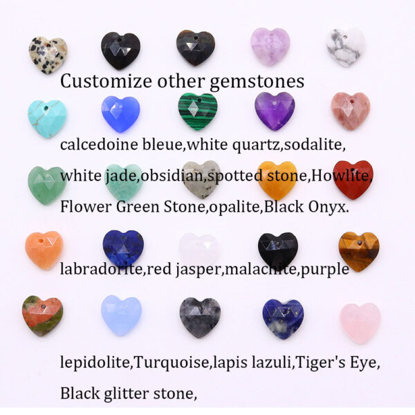 Heart Natural Gemstone Charm Earrings Stainless Steel Hoop Earrings for WomenEarrings