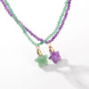 Natural Stone 3mm Faceted Crystal Necklace Five-Pointed Star Pendant