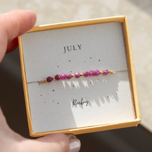 Bohemian style birthstone bracelet handmade natural crystal gemstone string adjustable jewelry for women's Mother's Day gift