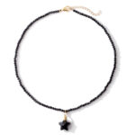 New Design Gold Plated 3mm Faceted Stone Beaded Necklace Five-Pointed Star Pendant Necklace Amethyst Necklace