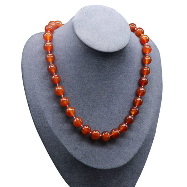 12mm Natural Stone Crystal Agate Jade Round Bead Necklace
