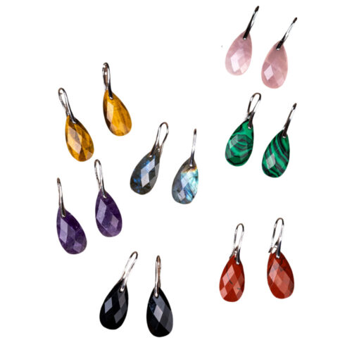 Designer Luxury Earrings Gemstone droplet pendant | Silver + Gold Hoops