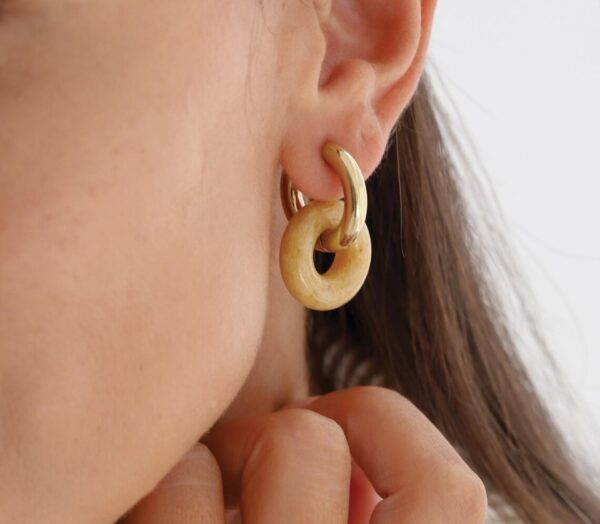 QQ20251023-153204 natural gemstone hoop earrings 18k gold stainless steel donut pendant