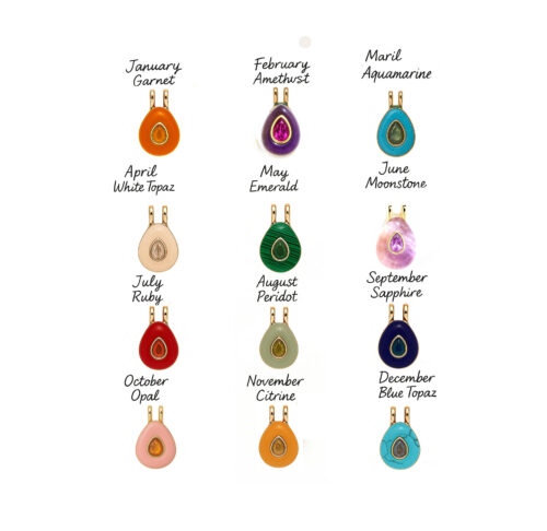Wholesale Mixed Gemstone Pendant 12 Birthstone Pendant Necklaces handmade DIY Jewelry