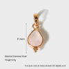 DIY Jewelry Accessories pendant Stainless Steel 18K Gold Plated Waterdrop Cut Shape  Natural Stones
